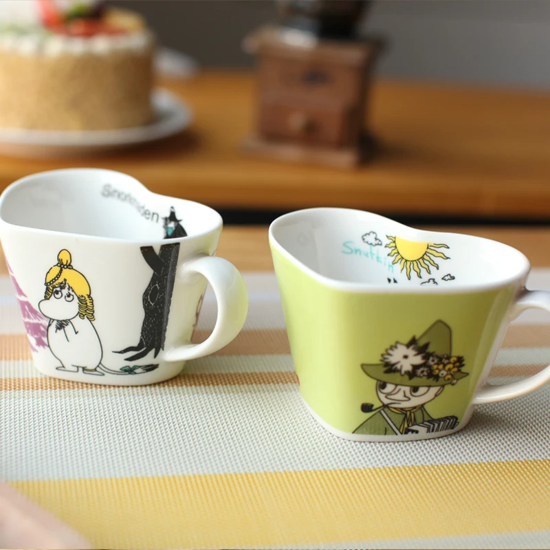 Муми-Тролль в форме сердца, забавная кружка Canecas Criativa Taza Unicornio Kubek Do Kawy Cuple