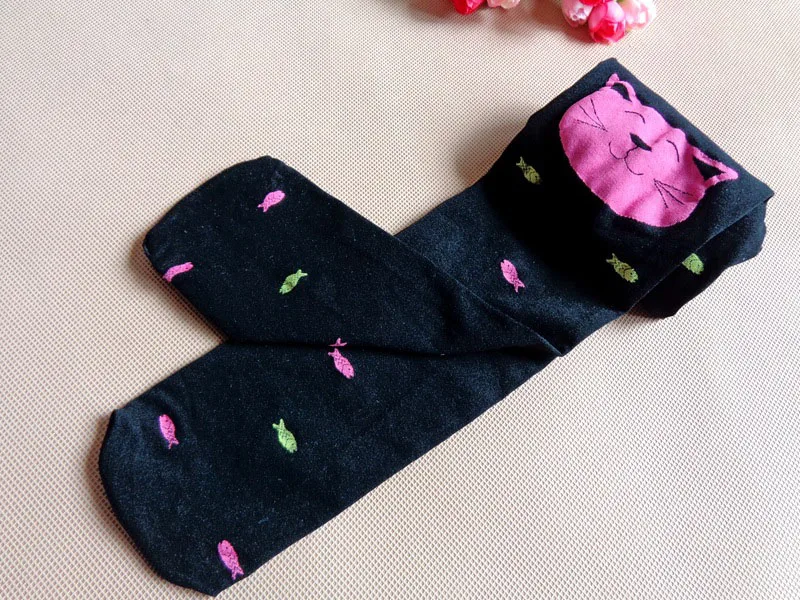 Весенне осенние детские чулочные изделия с изображением кошек размеры от 3 до 12