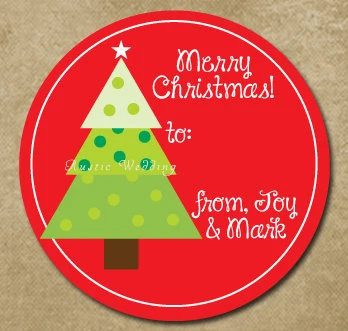 Рождественские персонализированные наклейки этикетка на рождественскую елку