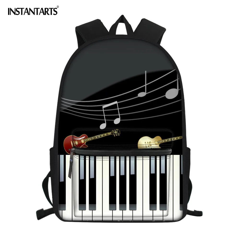 INSTANTARTS Music Notes принт пианино школьные рюкзаки для детей большие повседневные