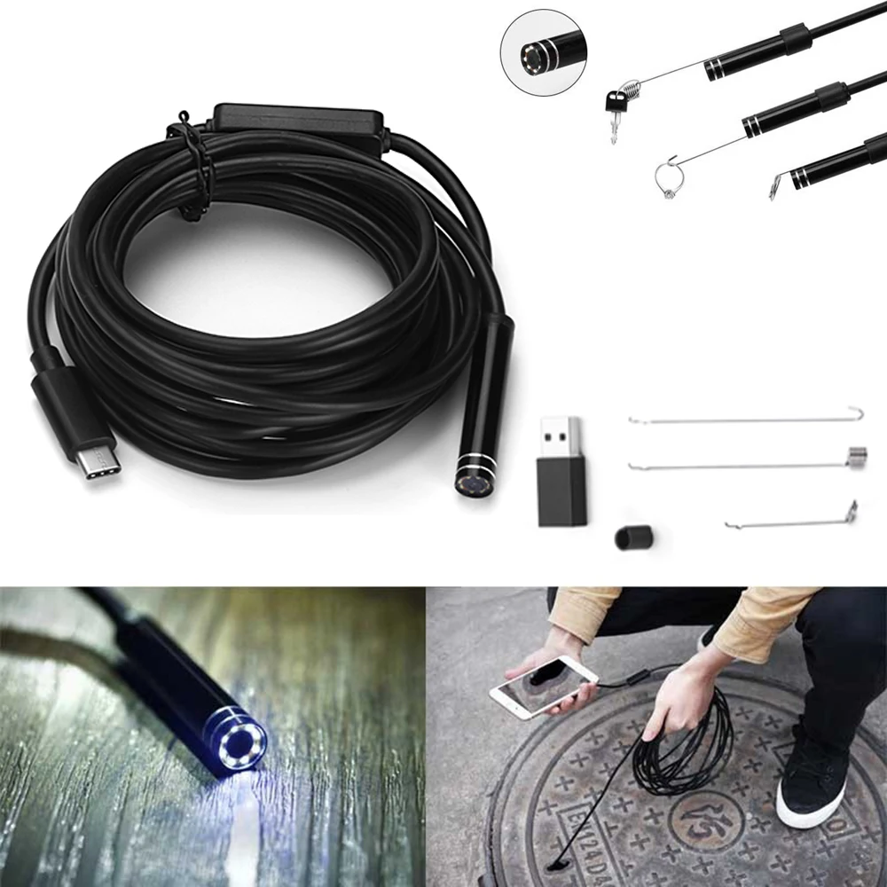 Новинка, 1 м, 3 м, 5 м, 7 м, 10 м, Android, Endoscop, USB камера, Тип C, USB, эндоскоп, камера для осмотра ПК, Android, для телефонов huawei, бороскоп