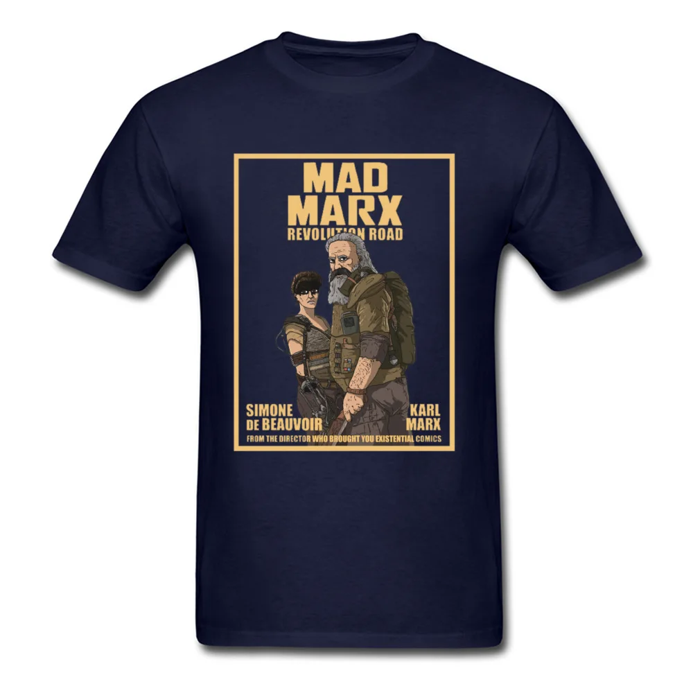 Футболка Карла Маркса Mad Max футболка классная одежда в военном стиле для мужчин хлопок летняя футболка на заказ подарок Топы И Футболки забавные - Цвет: Navy