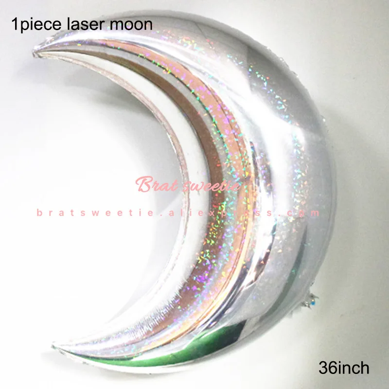 1pc laser moon Космические вечерние космонавты и ракеты корабль фольгированные шары галактика солнечная система тема вечерние для мальчиков детские украшения на день рождения - Цвет: 1pc laser moon