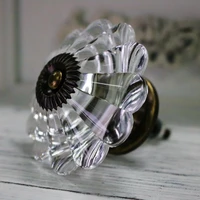 4pcs 55mm retro clear acrylic sunflower handle knobs pastoral rural drawer cabinet cupboard door handle and knobs funiture pull