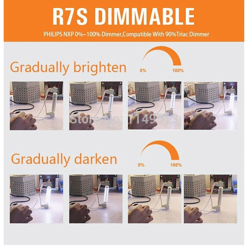 Диммируемая 10 Вт 118 мм Светодиодная R7S лампа 360 градусов Высокий люмен SMD2835 Замена