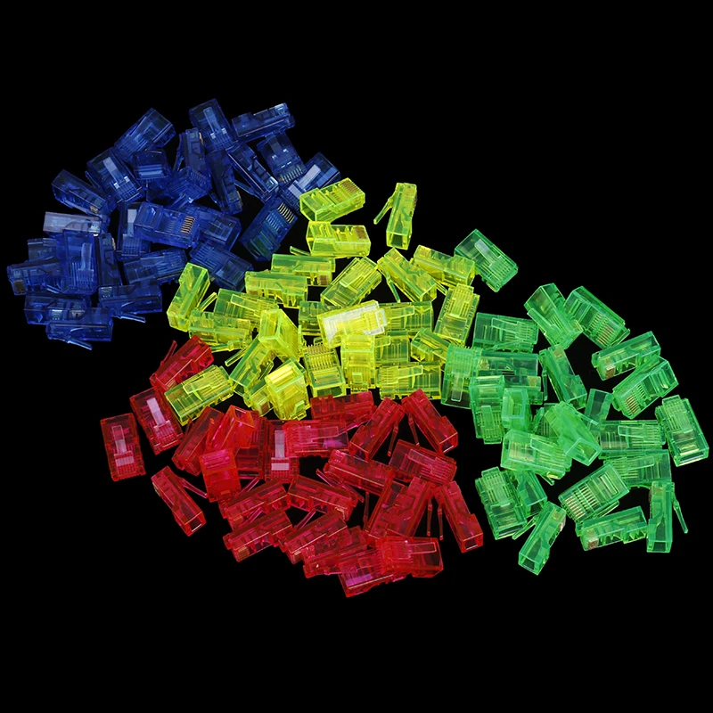 20 шт./упак. RJ45 разъем модуля Ethernet кабели сетевой позолоченные провода хрустальные