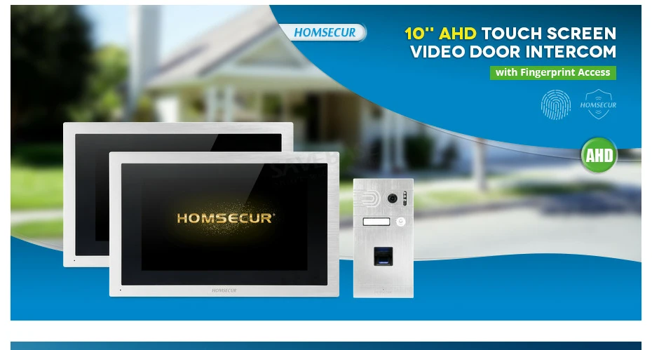HOMSECUR 1" проводной Hands-free видео и аудио Домашний домофон отпечатков пальцев Доступ для квартиры BC061HD-S+ BM114HD-S