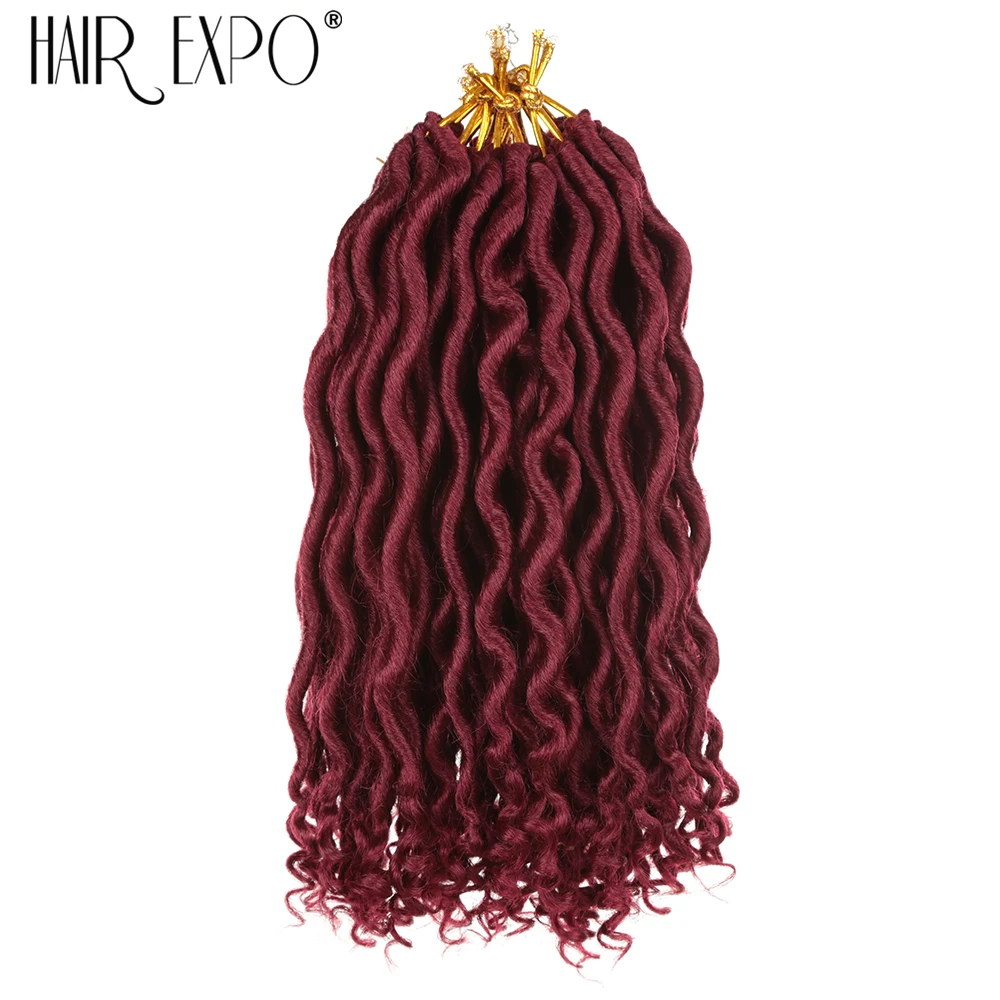 Волосы EXpo City 12 ''богиня Faux locs Curly концы короткие волнистые синтетические волосы для наращивания крючком косы 12 прядей/упаковка черный Afros