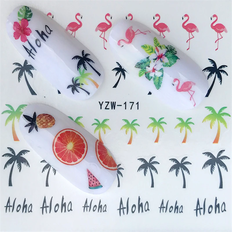 YWK 1 шт. модные Harajuku ретро животные кошка Флора Цветок переводные наклейки для ногтей Наклейка слайдер Маникюрный Инструмент советы