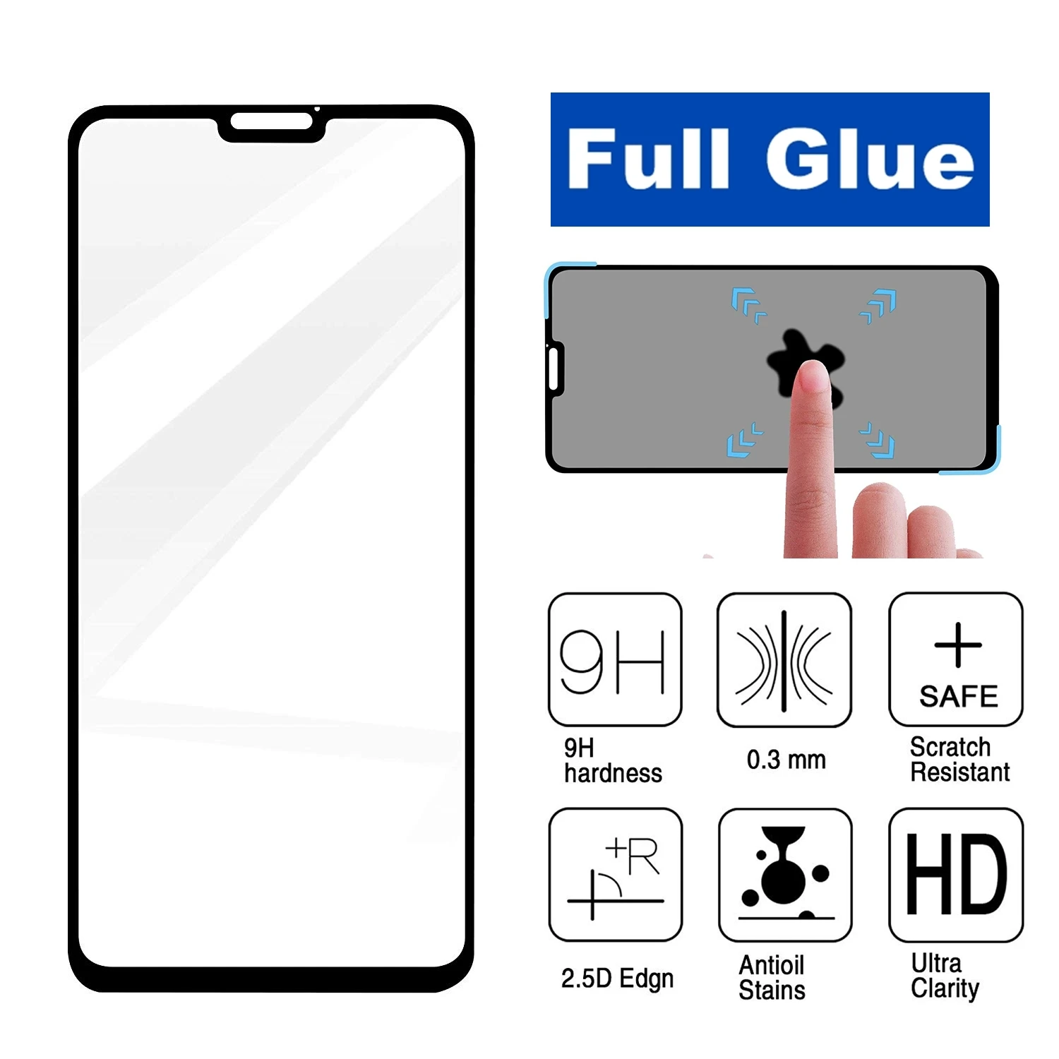 

Full Screen Glue for Huawei Honor 8X Screen Protector Full Coverage Tempered Glass Film Protection For Huawei Honor8X Glass