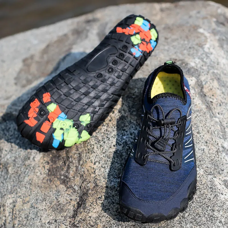 Мужская Летняя обувь Aqua дышащая сетчатая выше колена женские шлепанцы для