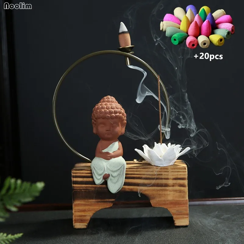 Zen керамический обратный поток благовония горелка сандалового дерева маленькие