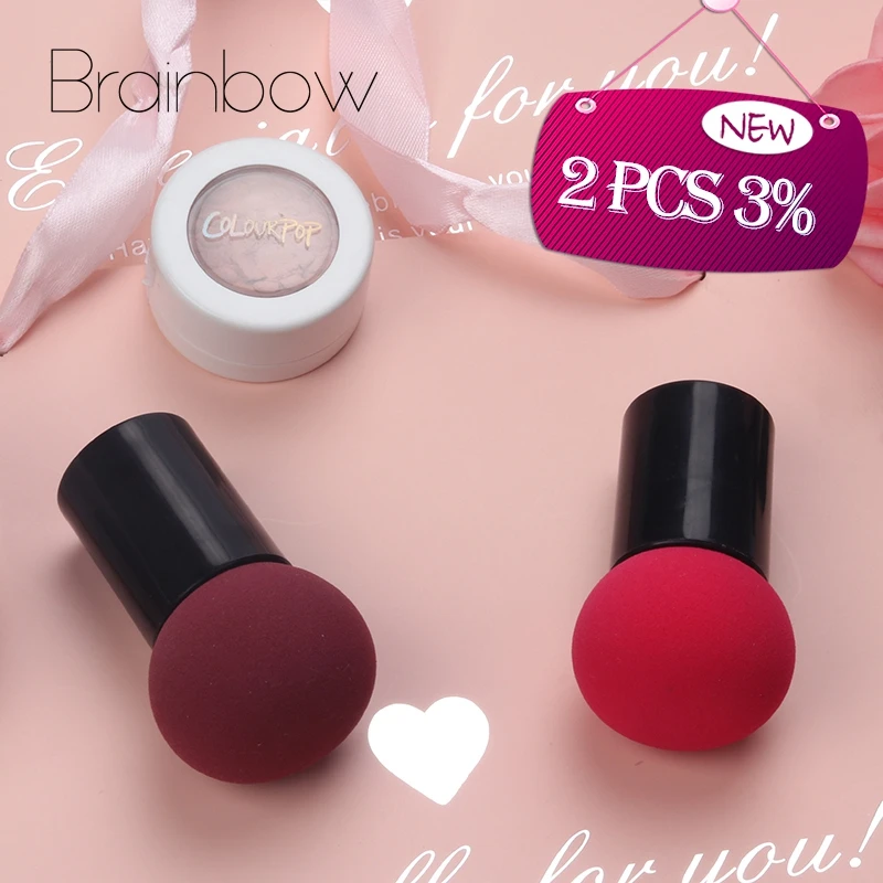 Brainbow 1PC Cosmetic Puff with Plastic Case Cute Mushroom Designed Soft Beauty Makeup Sponge Bigger into Water Portable Sponge| |