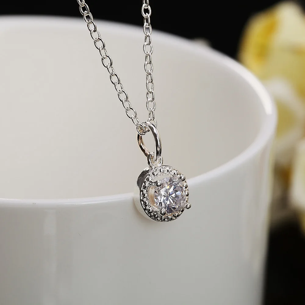 LN022 NEW silver color necklace jewelry women wedding fashion Cross CZ crystal Zircon stone pendant Christmas giftb | Украшения и