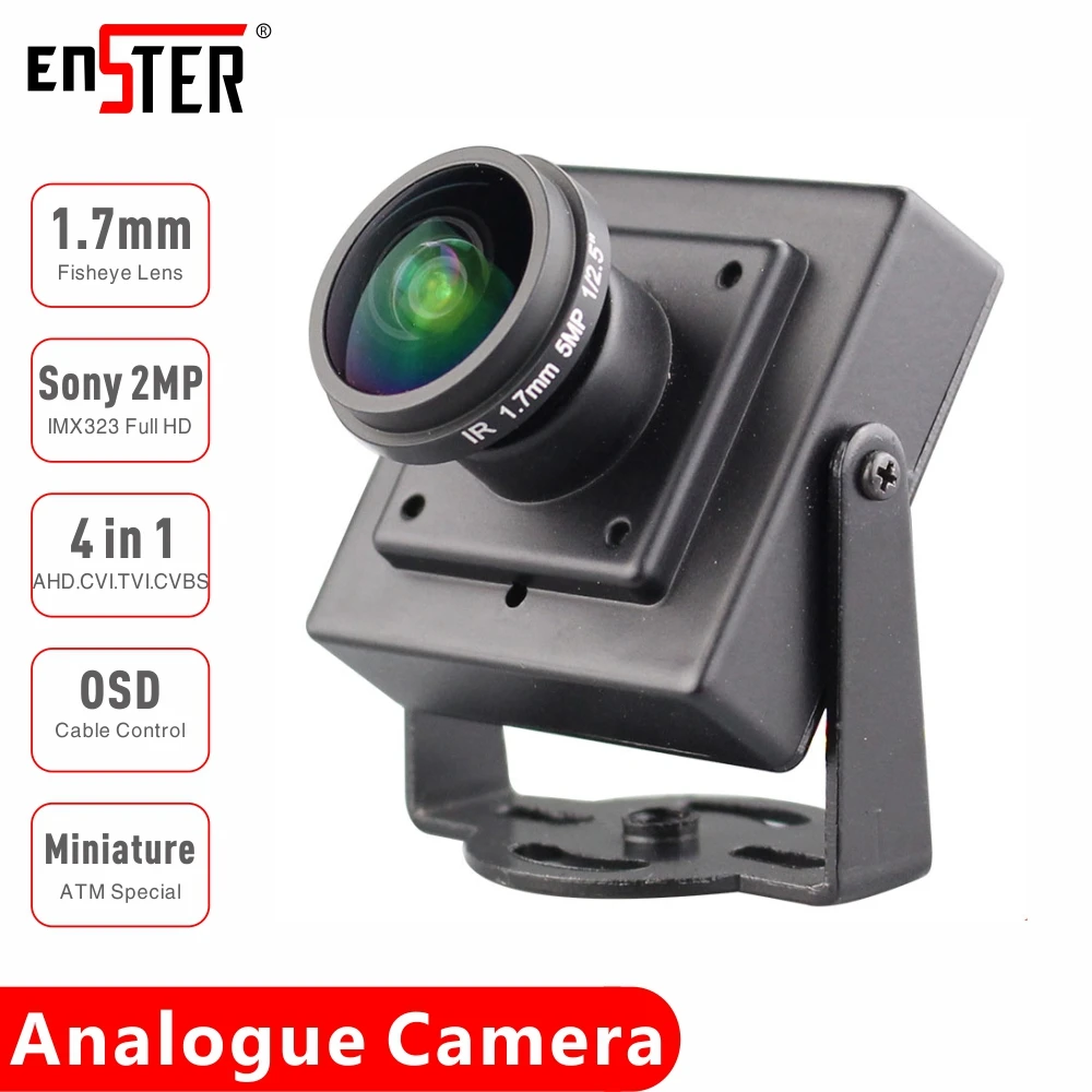 Миниатюрная камера видеонаблюдения ENSTER TVI CVI CVBS AHD 4 в 1 аналоговая SONY IMX323 1080P 7 мм