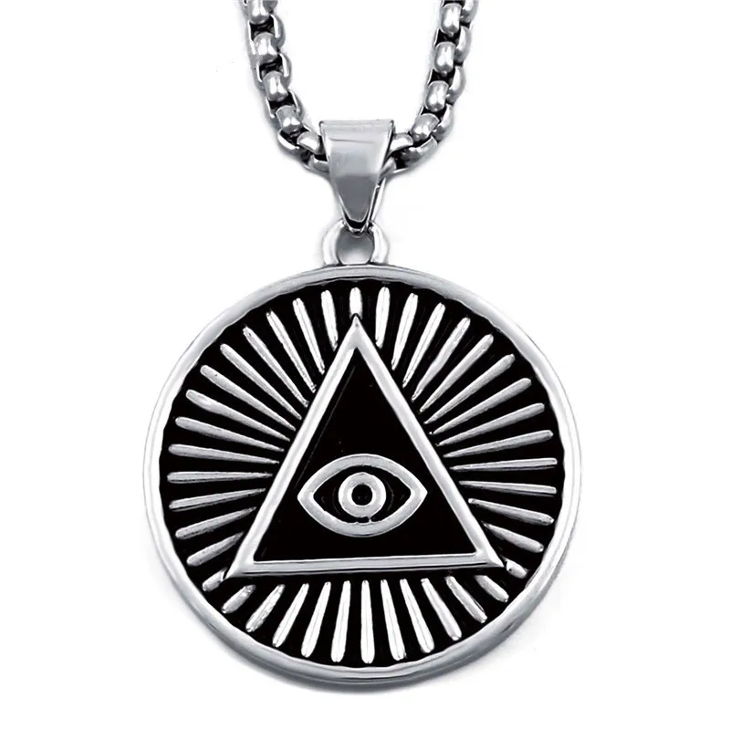 Illuminati все видя глаз Провидения кулон ожерелье для мужчин из нержавеющей стали