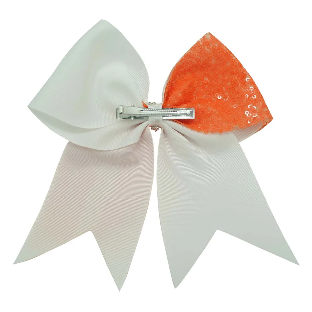 12 шт./лот 7 дюймов одноцветные банты с блестками зажимом Аллигатор для девочек