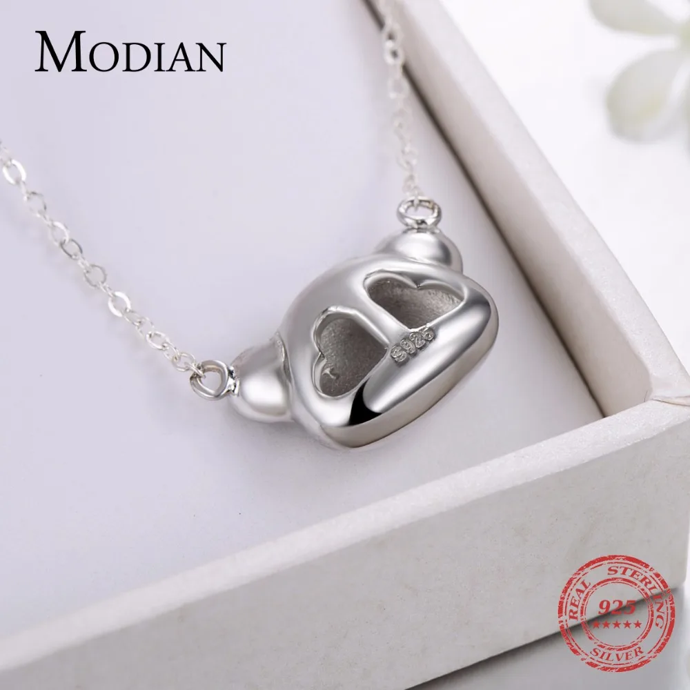 Modian Новый Восточный элемент Стиль 100% 925 Серебряное ожерелье Мода 3D черно-белая