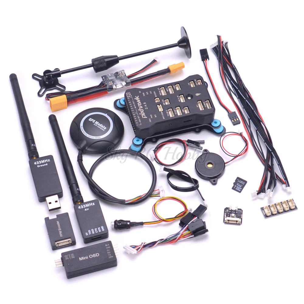 Pixhawk PX4 PIX 2.4.8 Контроллер полета переключатель безопасности зуммер 8N gps Мини OSD/iec/PPM/RGB модуль 915 МГц/433 МГц Телеметрия