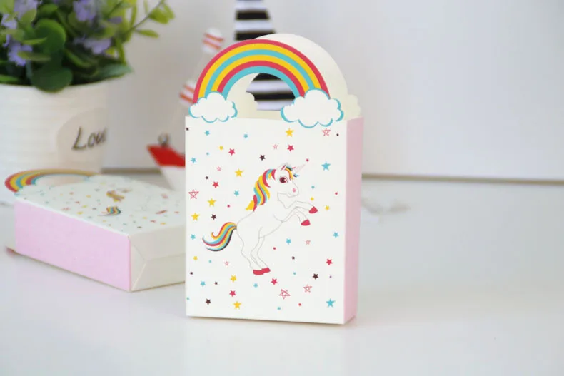 50 шт крафт-бумаги подарок с Unicorn мешки упаковочные принадлежности мешок сладости