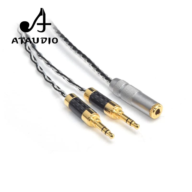 Серебряный Hi Fi кабель ATAUDIO 3 5 Мама папа высококачественный аудиокабель мм двойной