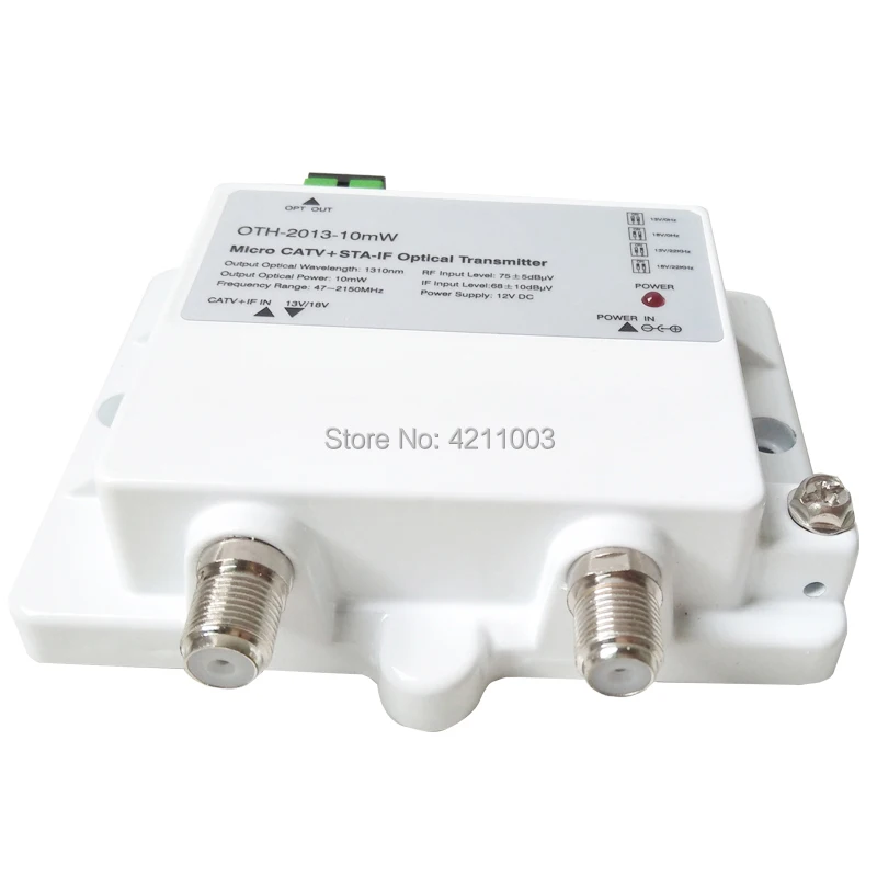 CATV+ STA-IF микро оптический передатчик OTH-2013-10mW 47-2150 МГц FTTH 1310nm одиночный режим, работающего на постоянном токе 12 В в minioptical передатчик