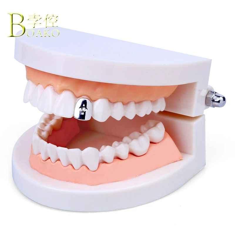 BOAKO зубы grillz хип хоп Топ и низ золотые зубы грили зубной рта Панк зубы шапки Rapper ювелирные изделия Косплей вечерние подарок B5