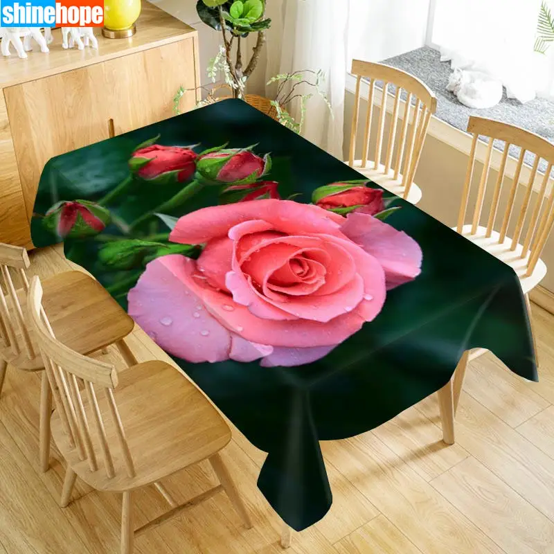 1 шт., 3D Скатерть для свадьбы, букет, скатерть для стола, розовые, красные цветы, скатерть для дня рождения, ужина, для украшения дома - Цвет: tablecloths 2