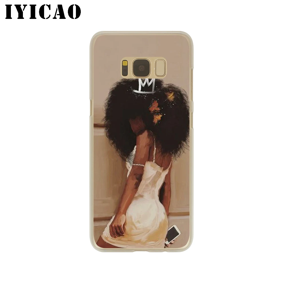 IYICAO Beautiful Afro Girls Black Hard Case for Samsung Galaxy S10e S10 S9 S8 Plus S6 S7 Edge Cover Note 9 8 10 | Мобильные телефоны