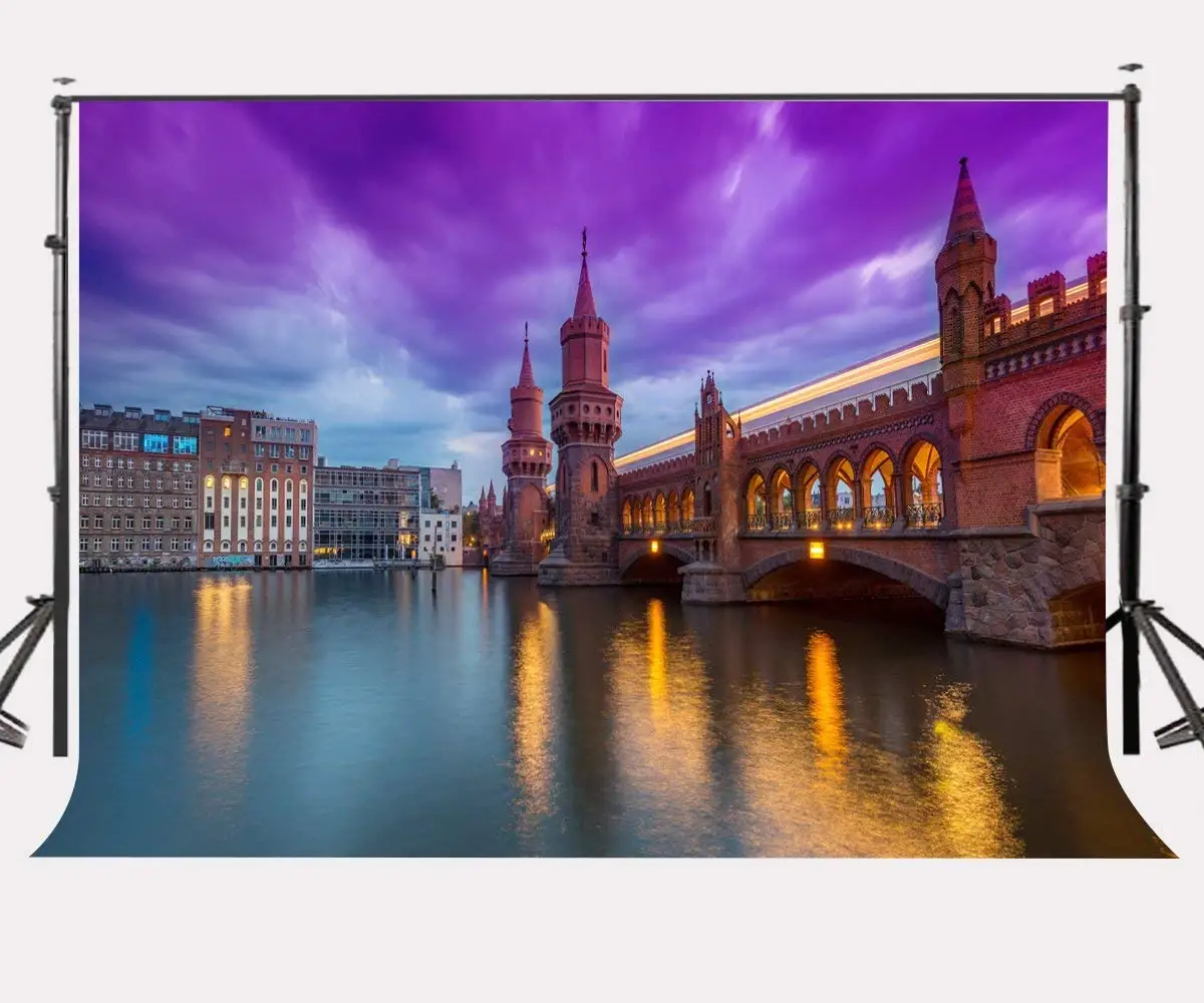 150x210 см фон для фотографирования с изображением раннего утреннего города