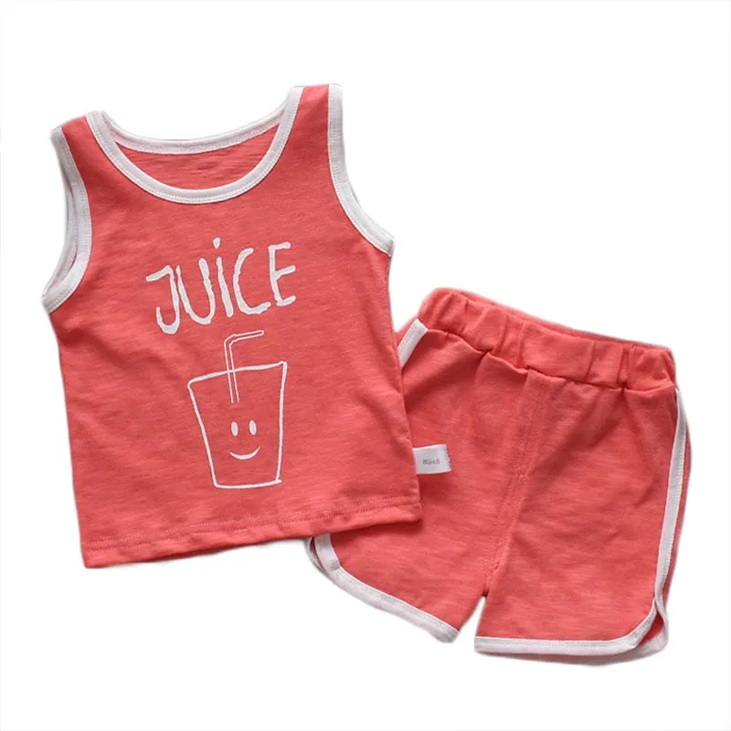 Хлопковый комплект одежды унисекс жилет без рукавов с буквенным принтом + шорты