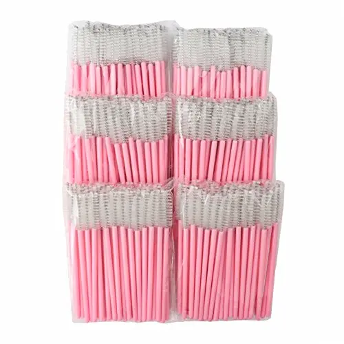 

1000pcs Pink Eyebrow Eyelash Brush Comb Mascara Wands Eye Lashes Extension Tool Professional Beauty Plastic Nylon Make Up Brush