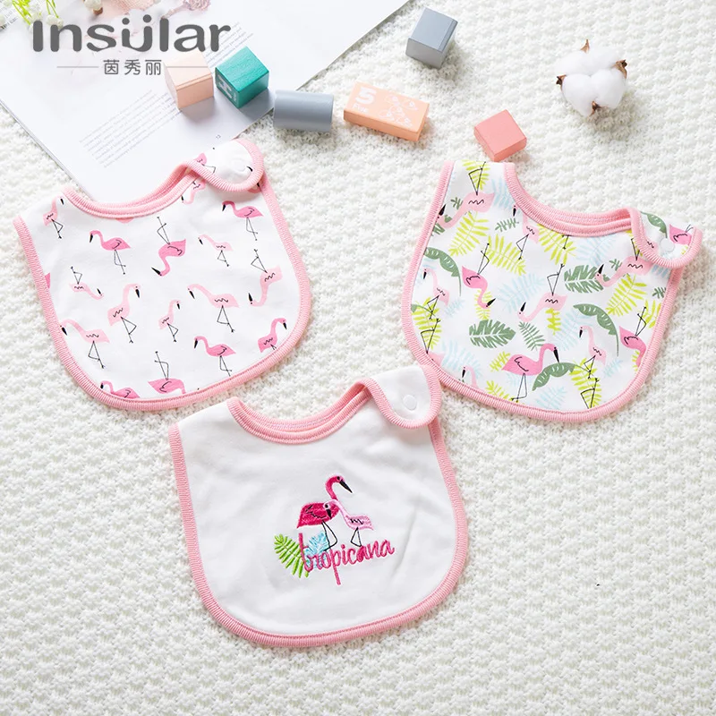 3pcs/set Baby Bibs Cute Cartoon Pattern Toddler Baby Saliva Towel Cotton Fit 0-3 Years Old Infant Burp Cloths Feeding