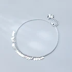 MloveAccМодные женские ножные браслеты с листьями и цепочкой в богемном стиле; Обувь из стерлингового серебра 925 пробы; Браслет-цепочка; Ювелирные изделия для ног