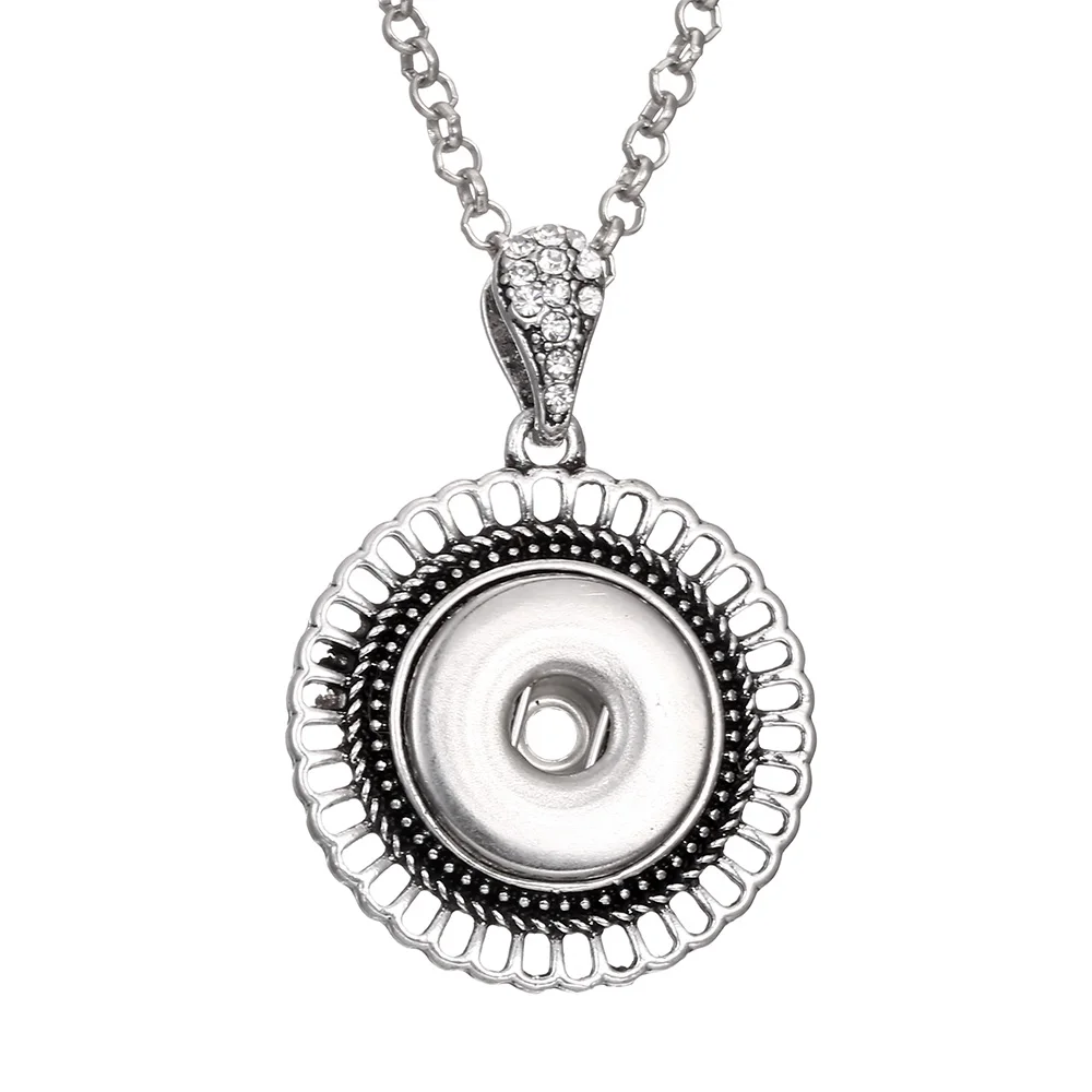 Женское колье с круглым кулоном 18 мм|snap button necklace|necklace wholesalependant necklace |