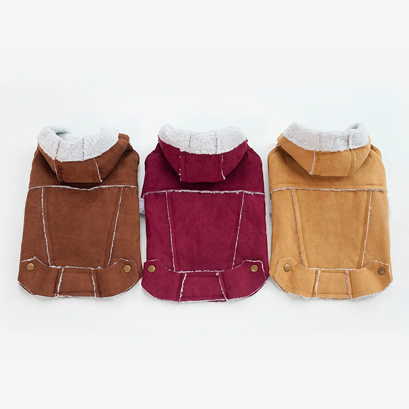 MYBRO Fashion Winter Pet clothes Soft Lamb Wool Dog Coat Two-Legs Warm Hooded Puppy Parkas for Chihuahua Poodles |