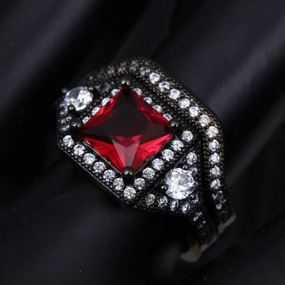2018New Domineering black gold four-color zircon unisex Combination Detachabl ring Trend silver Accessories Size 6-10 woman gift | Украшения