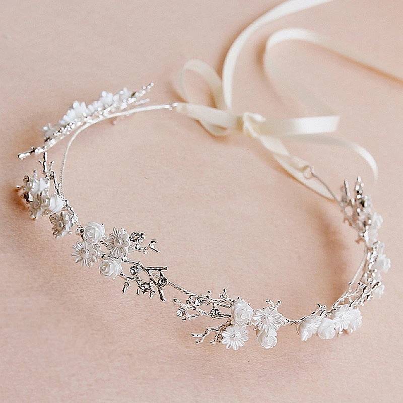 Новинка украшение для волос в Корейском стиле невесты с белыми цветами Свадебная