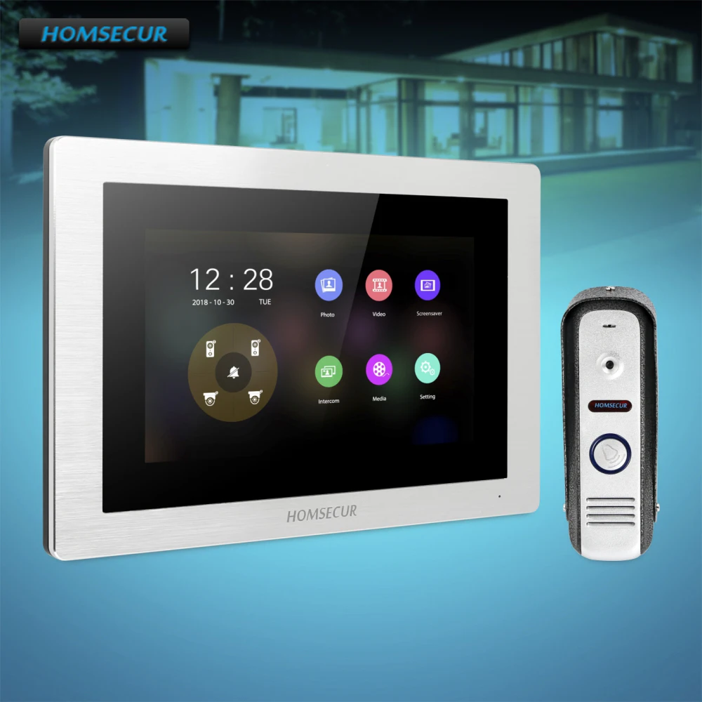 

HOMSECUR 7" Wired Video Door Phone Intercom System with 1.3MP Silver Camera 110 degree BC021HD-S+BM714HD-S