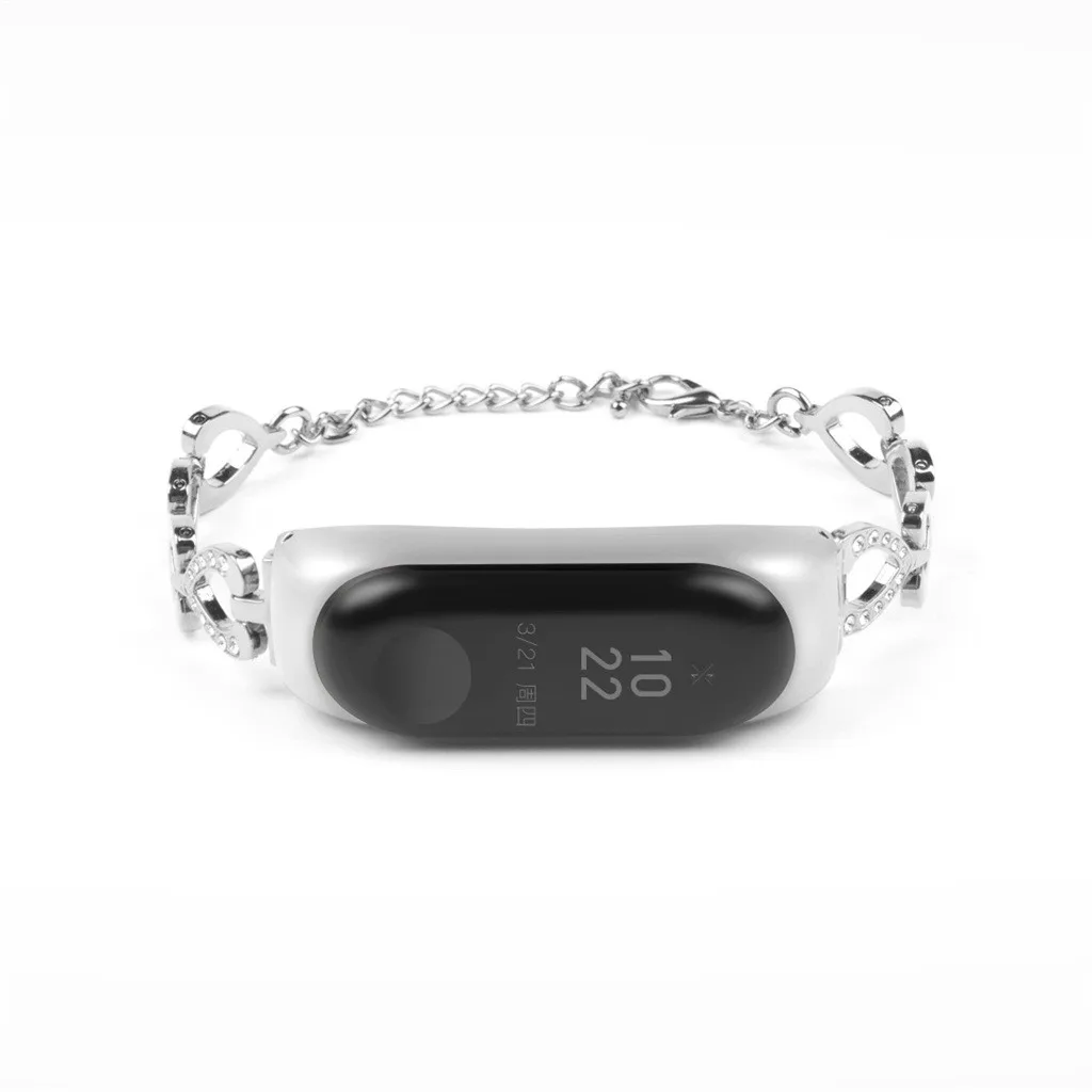 Ouhaobin For Xiaomi Mi Band 3 bracelet Metal wrist strap Stainless Steel Bracelet Wristbands For Xiaomi mi band 3 strap 522#2