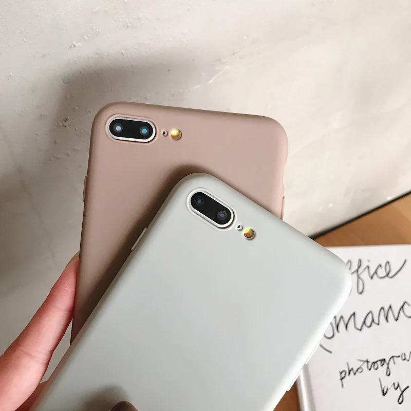 Матовый Мягкий силиконовый чехол для iPhone 5s se 6 7 8 plus Ультратонкий 11 Pro карамельного