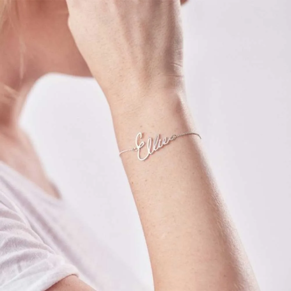 Custom Name Letter Bracelet Gold Dainty Initial Charm Bracelets Women Personalized Jewelry Bridesmaid Gift Pulseras Mujer | Украшения и