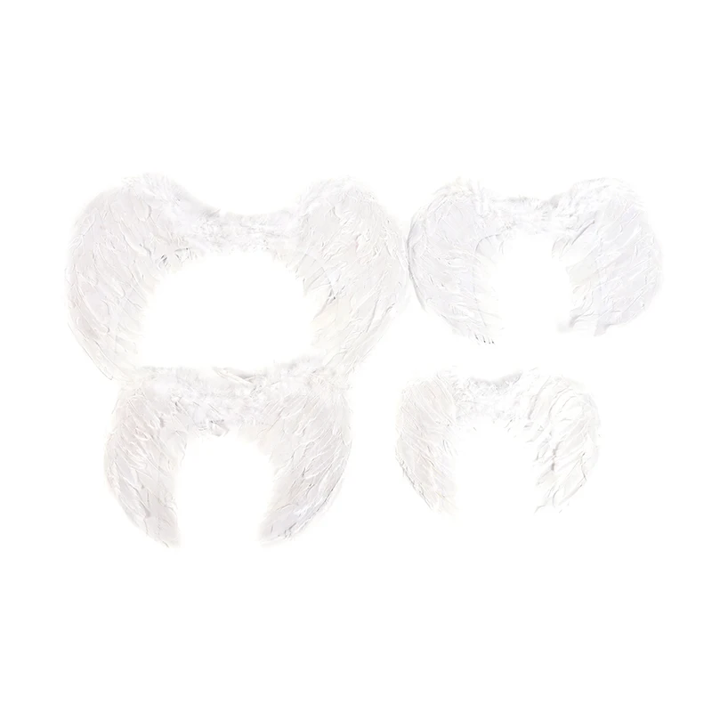 4 размера черно-белые цвета крылья феи-ангела с перьями ночное платье костюм