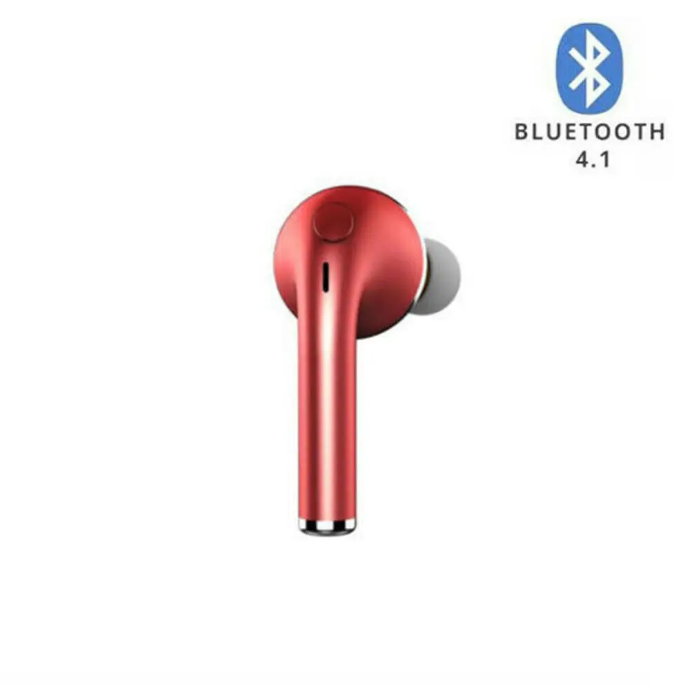 Красный Для i8, Спортивная Bluetooth гарнитура, беспроводной микрофон, беспроводная гарнитура, наушники с микрофоном для iPhone 5, 6, 7 Plus, samsung, дропшиппинг - Цвет: Красный