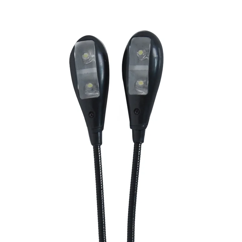 Клип on 2 Dual Arms 4 LED гибкая книга Музыкальная подставка лампа Музыкальные