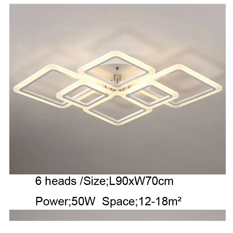 Современный дизайн квадратное кольцо люстра освещение современный светодиодный