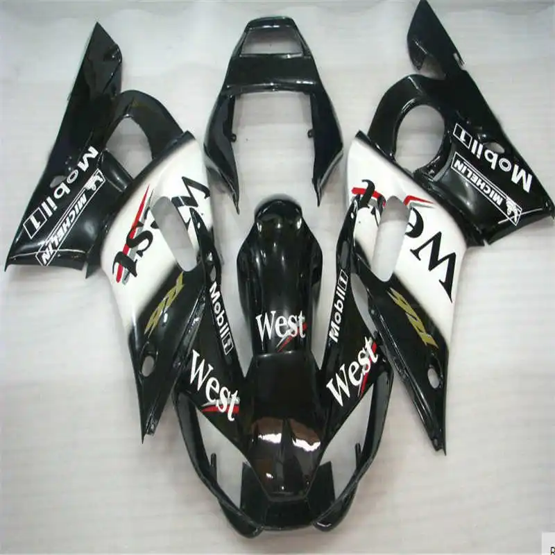 

YZF R6 Fairing kit for R6 YZF R6 98-02 white black West fairings set 1998 1999 2000 2001 2002 bodywork kits