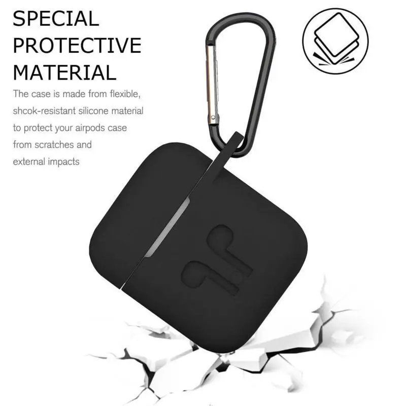 Силиконовый защитный чехол + Противопылевой с карабином для Apple аксессуары Airpods