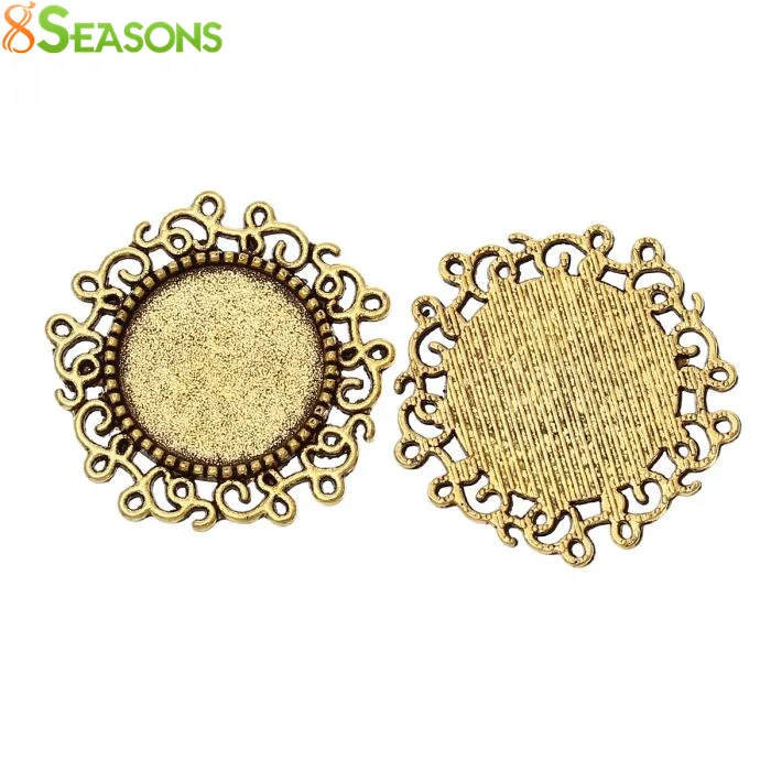 

8SEASONS Embellishments Findings Round Golden Tone Cabochon Setting(Fit 14mm Dia)Nickel Free 24mm x 24mm,50PCs