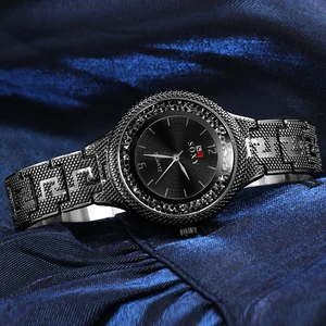 Женский браслет, женские наручные часы, женские кварцевые часы, новые роскошные часы со стразами, золотыесеребристые, Баян Коль Саати